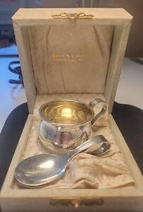 Reed Barton 40g Sterling Silver Baby Cup Spoon W Monogramed Case Vintage