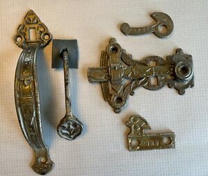 Antique Eastlake Victorian Door Gate Thumb Latch Hardware Ornate Belt Buckle