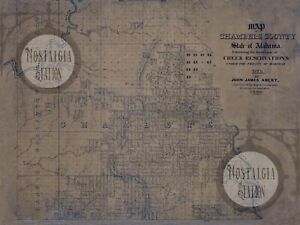Chambers County Alabama Indian Territory Map 1832 Rp 24x30 Free Shipping 