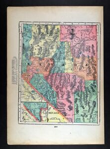 1899 Georg Cram Map Nevada Carson Virginia City Lake Tahoe Las Vegas Elko Ely Nv