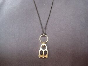 Antique Solid Brass Miniature Double Pulley Necklace Custom Pulley Necklace