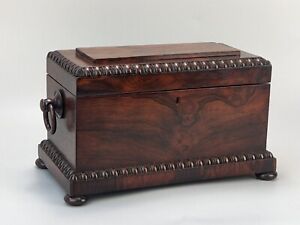 Large Victorian Rosewood Tea Caddy Chest With Handles