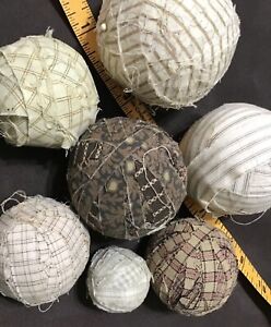 7 Vintage Fabric Rug Balls For Country Rag Rug Making