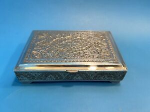 Antique Vintage Persian Middle Eastern Cigarette Box Silver 84 875 Hallmarks