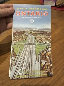 Large Rare 1965 Official Road Map Ontario Department Of Highway Canada Toronto