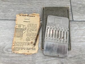 Vintage 1940s Tasco Pocket Arithmometer Gadget Tool Case Stylist Partial Manual