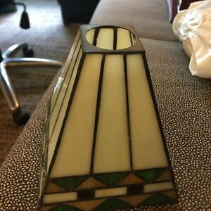 Art Deco Style 4 Sided Stain Glass Shade 