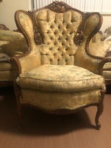 French Provincial Chairs Pair 