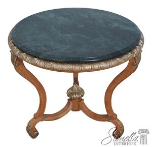 L62227ec Italian Style Green Marble Top Round Lamp Table