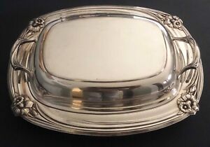 Rogers Daffodil Silver Plated Covered Vegetable Bowl Dish 9912