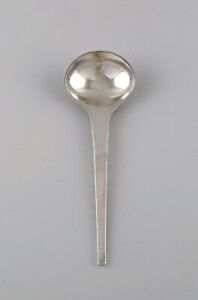 12 Georg Jensen Caravel Bouillon Spoons In Sterling Silver 
