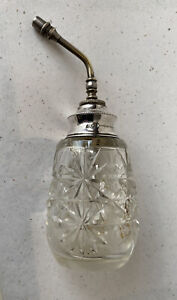 Antique Victorian Cut Glass Sterling Silver Collar Perfume Atomiser 