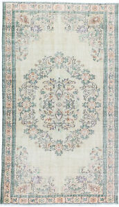 Vintage Hand Knotted Area Rug 5 3 X 9 0 Traditional Wool Carpet