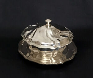 Large French Christofle Gallia Lidded Soup Tureen On Serving Platter Spatours