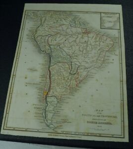 Vintage Map Map Of The Political And Provincial Division Of South America 1828