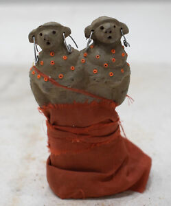 African Doll Painted Clay Double Female Fertility Doll Samburu Kenya