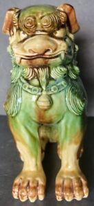 Asian Chinese Ceramic Foo Dog Sculpture Guardian Jingdezhen Handpainted 9 