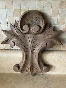 Antique Salvaged Carved Wood Victorian Pediment Architectural Wood Raw