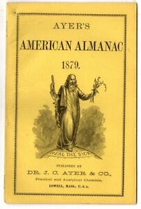 Antique Ayer S American Almanac 1879 Zodiac Ayer S Patent Medicines