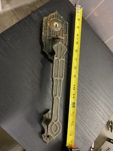 Antique Solid Brass Door Handle Knob Lock No Key Lever Castle Colonial Hardware