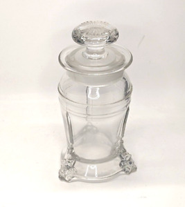 Antique Hobbs Brockunier Apothecary Jar W Lid Circa 1876 Eapg Viking Old Man