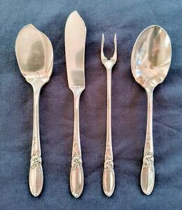 Community Silverplate White Orchid Serving Pieces X 4