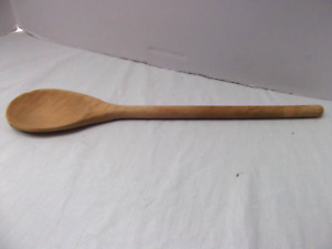 Early Primitive Wooden Thick Hand Carve Spoon Antique Vintage Kitchenware 16 5in