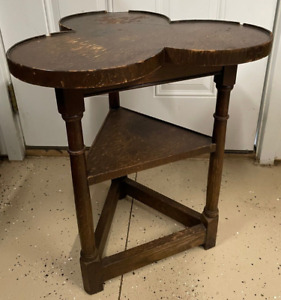 Antique English Cloverleaf Side Table Furniture Decor Regency Rare