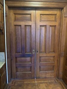  Antique Quarter Sawn Oak Pocket Doors With Moldings 66 X 96 X 2 5 Salvage