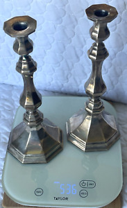 Vintage Sterling Silver Candle Sticks Holders Marked 925 11 Tall 536 Grams