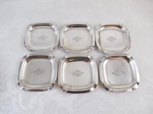 Sterling Silver Art Deco Ashtrays Individual Coin Trinket Trays Rare Set Of 6