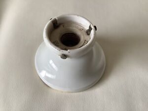 Antique Fixture White Porcelain Ceiling Light P S Alabax Vintage 2 1 4 F