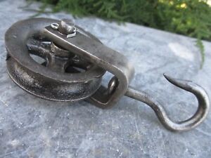 Vintage Nice Small Iron Cif Hook Pulley Sheave Old Maritime Marine Tool Tackle
