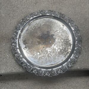 Antique 20 Meriden B Company Silver Plated Tray For Restoration