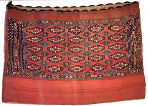 Old Turkoman Yomud Wool Chuval Soumak