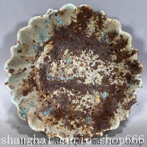 7 4 Curio Old Song Dynasty Ru Kiln Porcelain Flower Pen Wash Dish Plate Tray