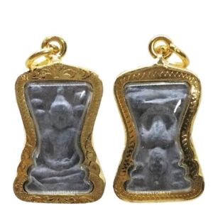 Phra Phong Mahamongkol Amulet Phra Mahesuan 2 Inverted Face Carved Gold Frame 