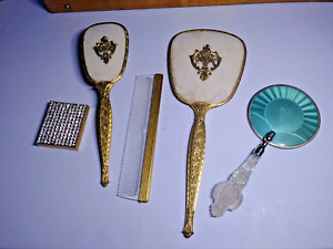 Antique Mirrors Vintage Old Collectible Hand Held Mirrors Comb Brush And Compact
