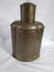Vintage Copper Chinese Footed Tea Caddy Storage Canister 12 Tall