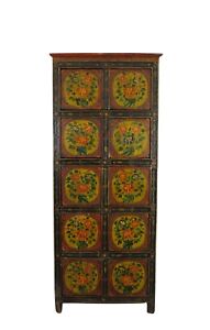 Vintage 69 Tall Tibetan 5 Compartments Cabinet