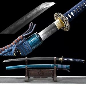 Handmade Clay Tempered Folded Steel Japanese Samurai Sword Katana Sharp
