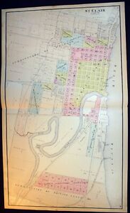 City Of St Clair Antique Plat Map 1897 St Clair County Michigan