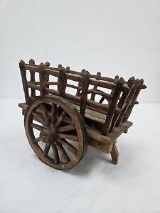 Antique Folk Art Wood Carrying Pull Cart Wagon Great Display Large 10 8 