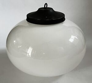 Mcm Milk Glass Mushroom Pendant Light Hanging Swag Lamp Laurel Design Line Era