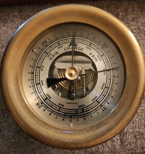 German Compensated Barometer Brass Case Sealed Bag Tested As Is
