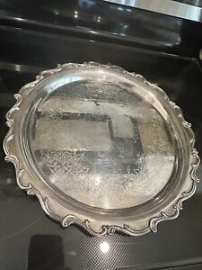 Webster Wilcox International Silver Cocktail Serving Tray Joanne 17685 14 1 2 