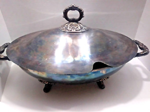 Silver Plate Lidded Regency Style Soup Tureen Serving Bowl