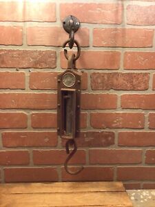 Antique Chas Forschner New York 200 Lb Pound Cast Iron Hanging Scale
