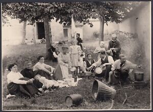 Typical Lace Up Italian Picnic 1910 Photography Period Yy0625 Vintage Photo