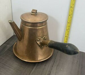 Coffee Folk Pot Scandianvian Handarbete Handcrafted Swedish Copper Strong Rare